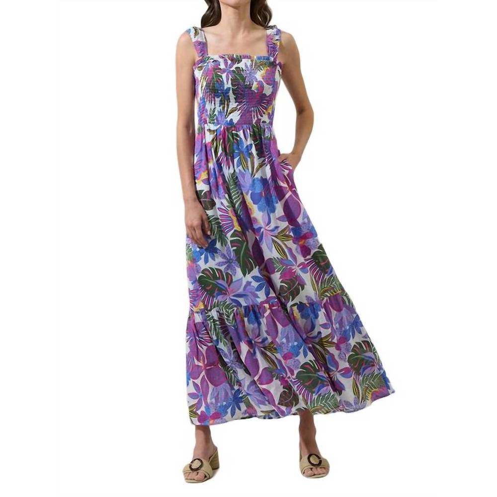 Sugarlips Purple Floral Midi Dress